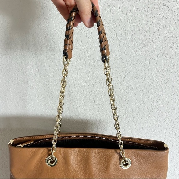 Vince Camuto Jenni Leather Shoulder Tote Purse Double Gold Chain Strap C… - Picture 10 of 16